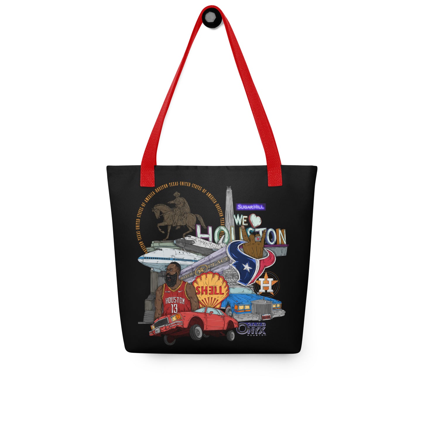 Houston graphic tote bag (black)