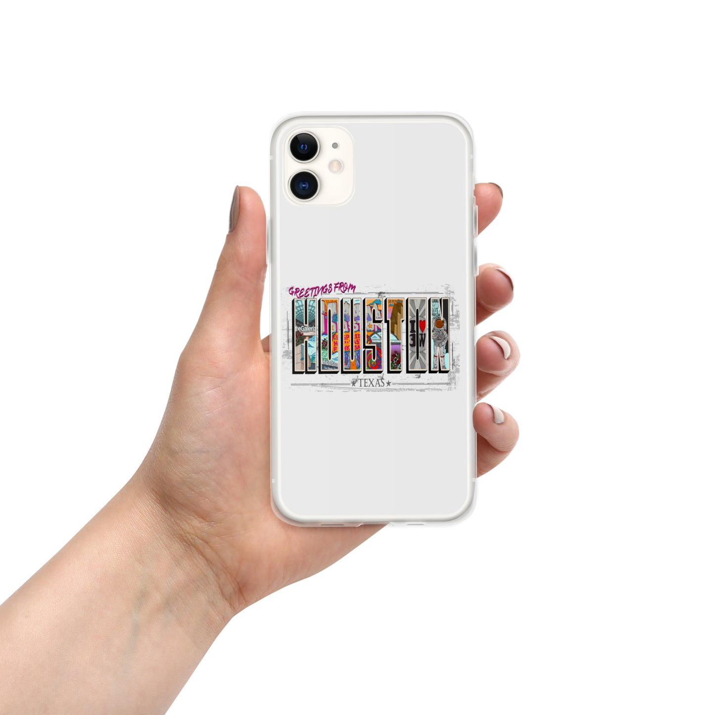 Houston Postcard Style iPhone Case (horizontal)