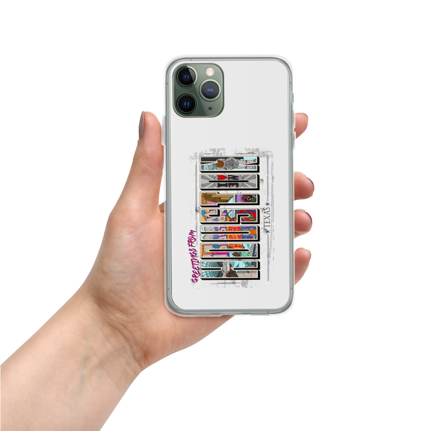 Houston Postcard Style iPhone Case (vertical)