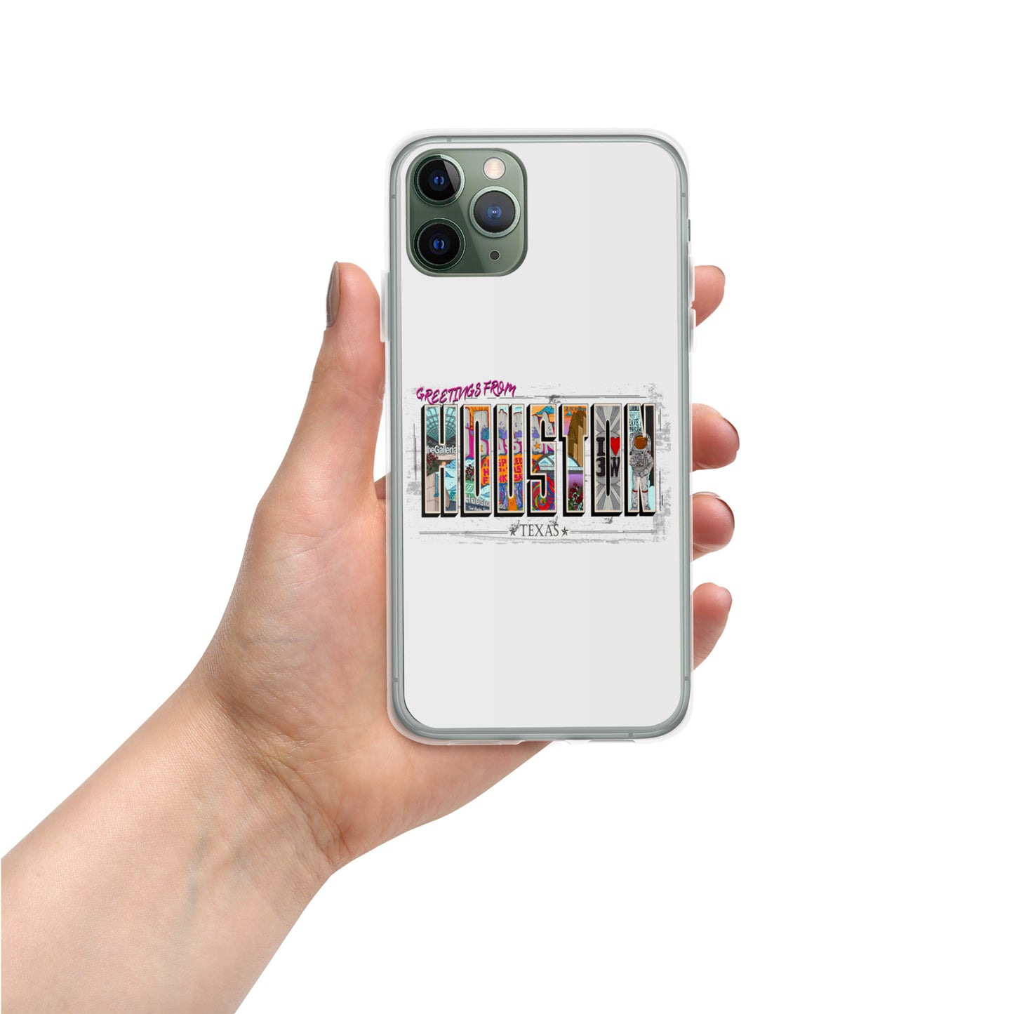 Houston Postcard Style iPhone Case (horizontal)