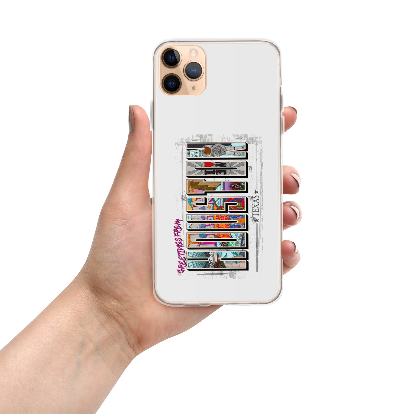 Houston Postcard Style iPhone Case (vertical)