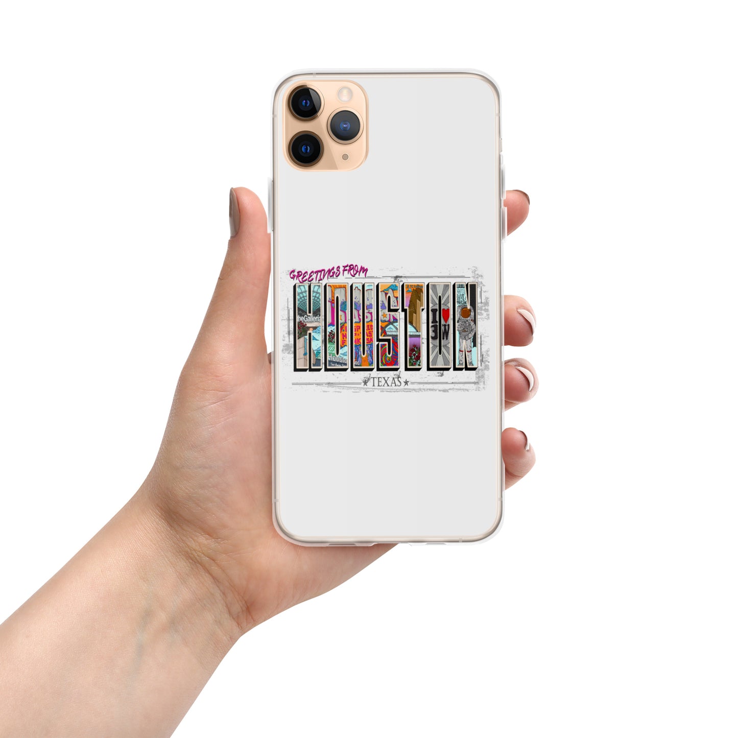 Houston Postcard Style iPhone Case (horizontal)