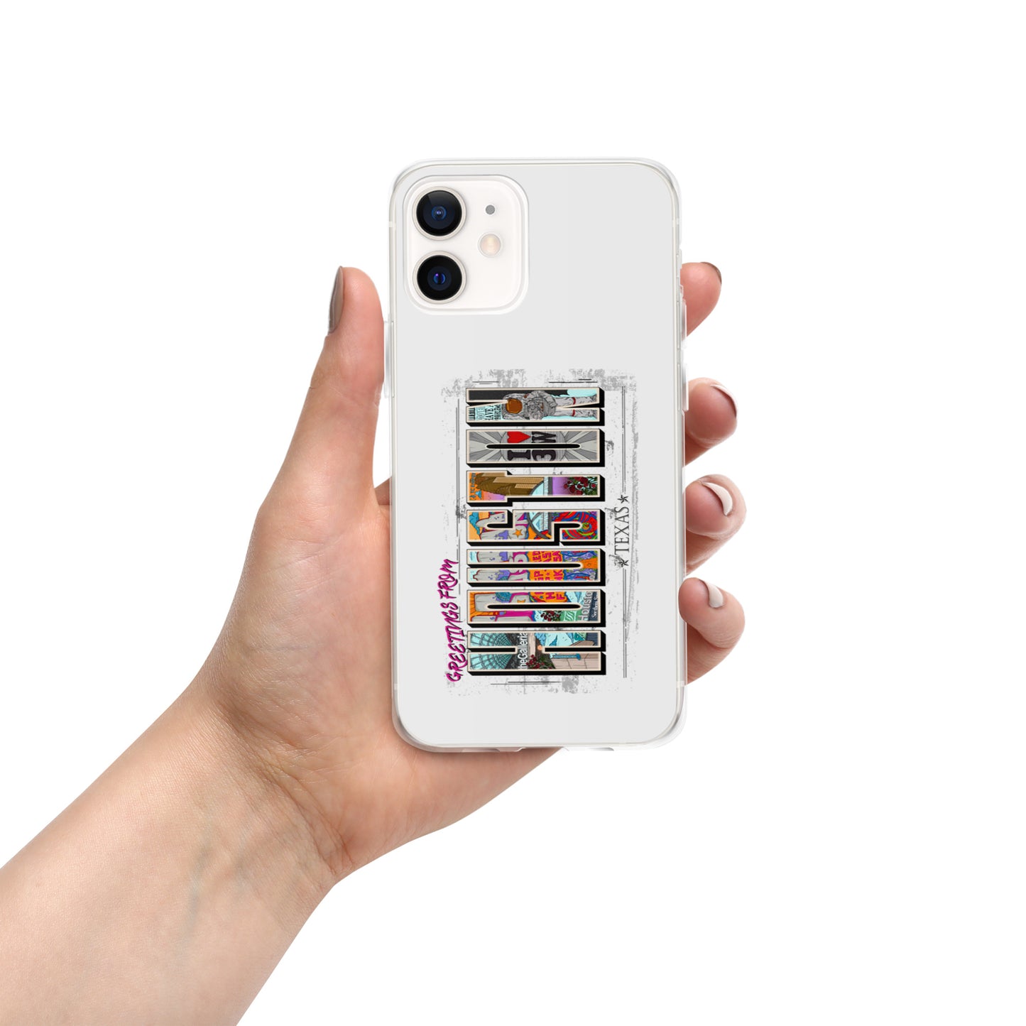 Houston Postcard Style iPhone Case (vertical)