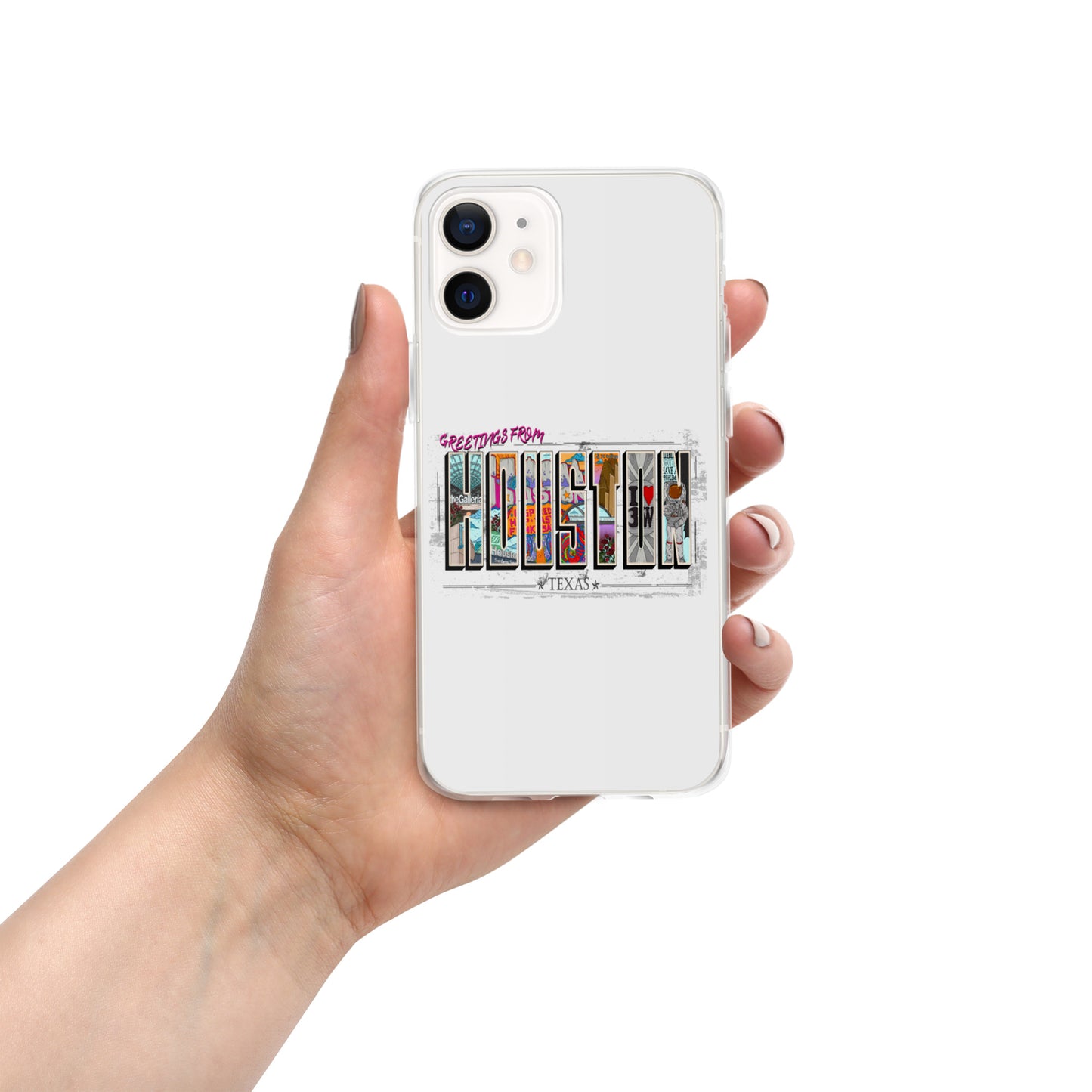 Houston Postcard Style iPhone Case (horizontal)