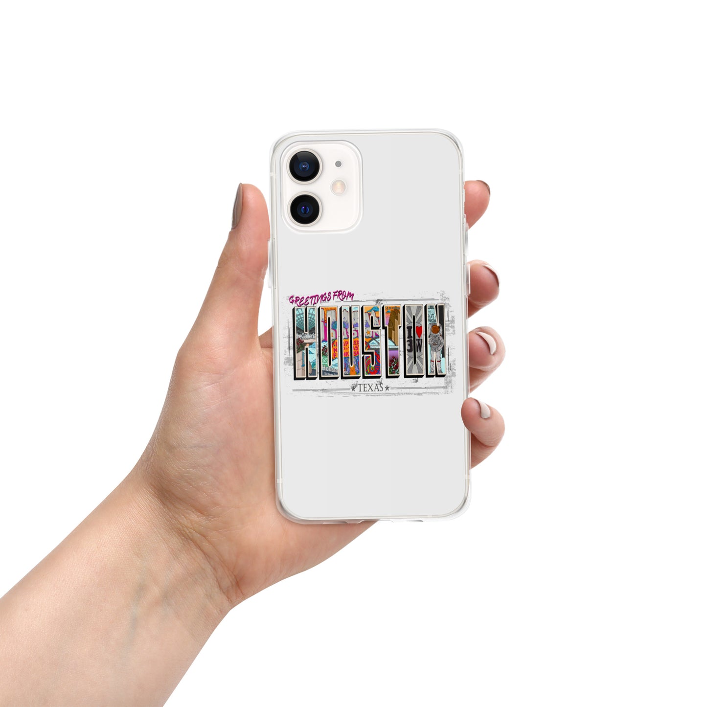 Houston Postcard Style iPhone Case (horizontal)
