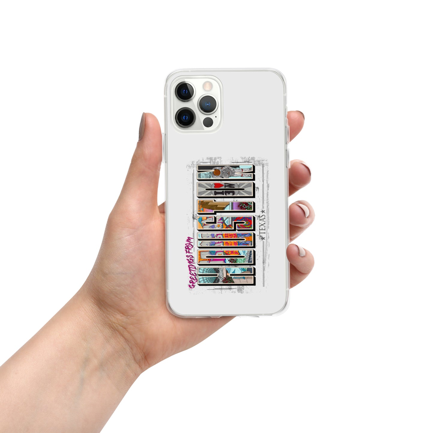 Houston Postcard Style iPhone Case (vertical)