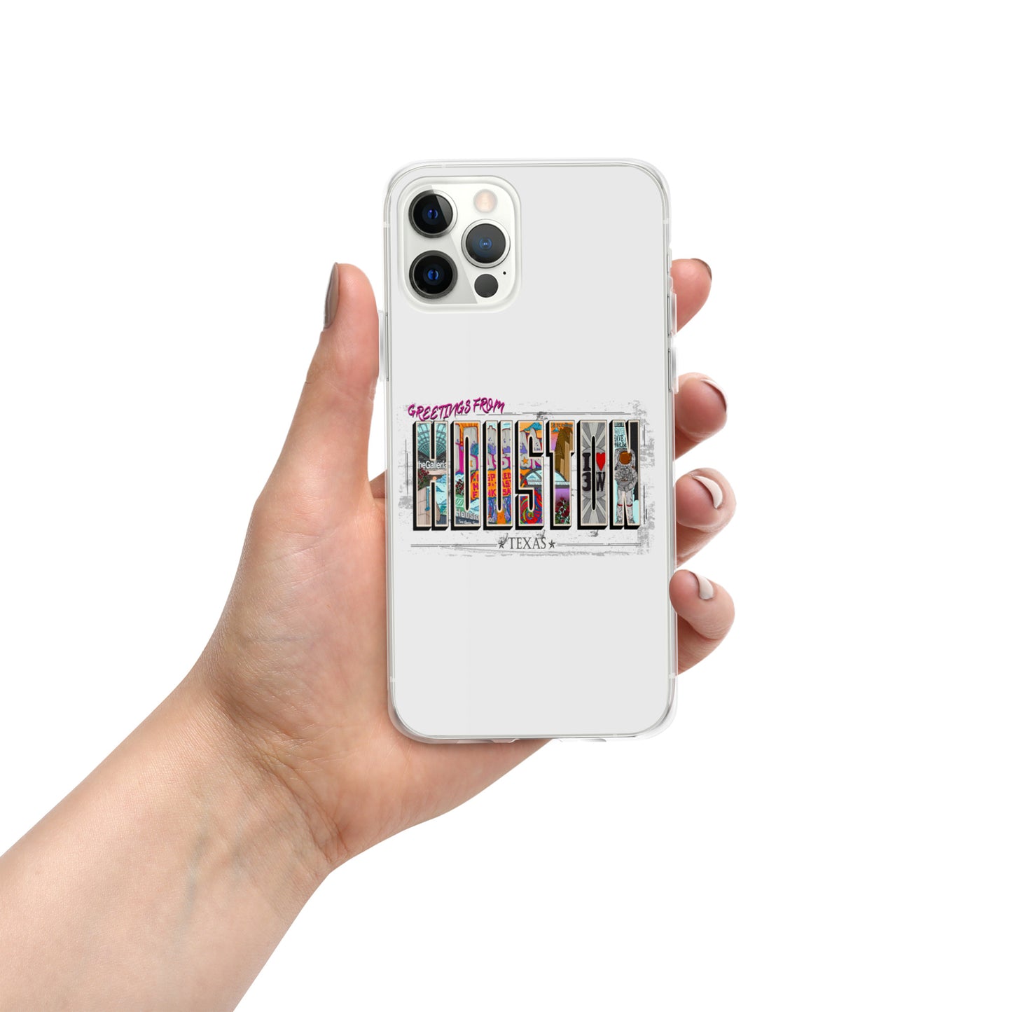 Houston Postcard Style iPhone Case (horizontal)