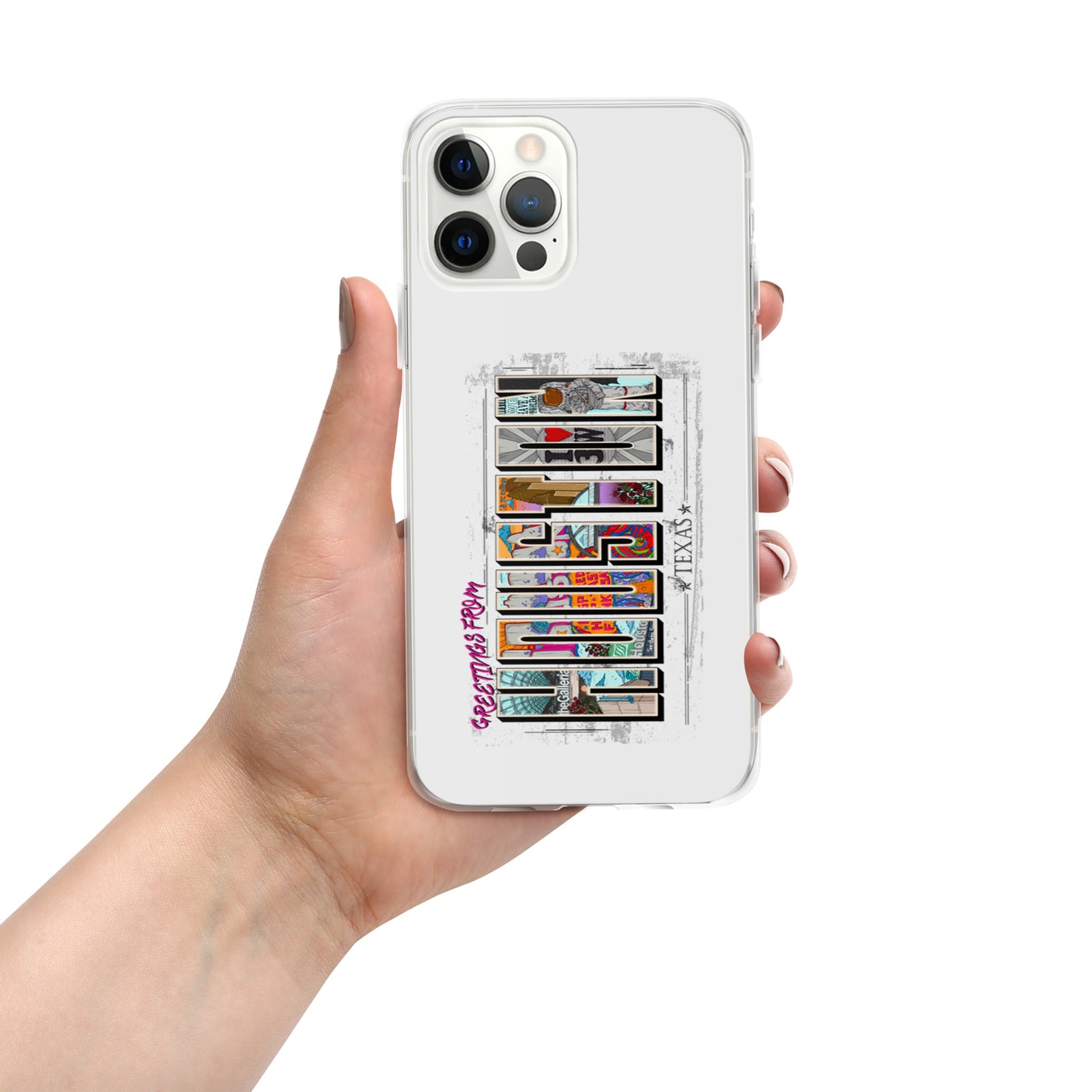 Houston Postcard Style iPhone Case (vertical)