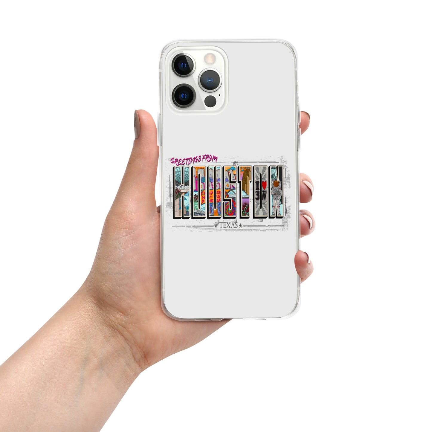 Houston Postcard Style iPhone Case (horizontal)