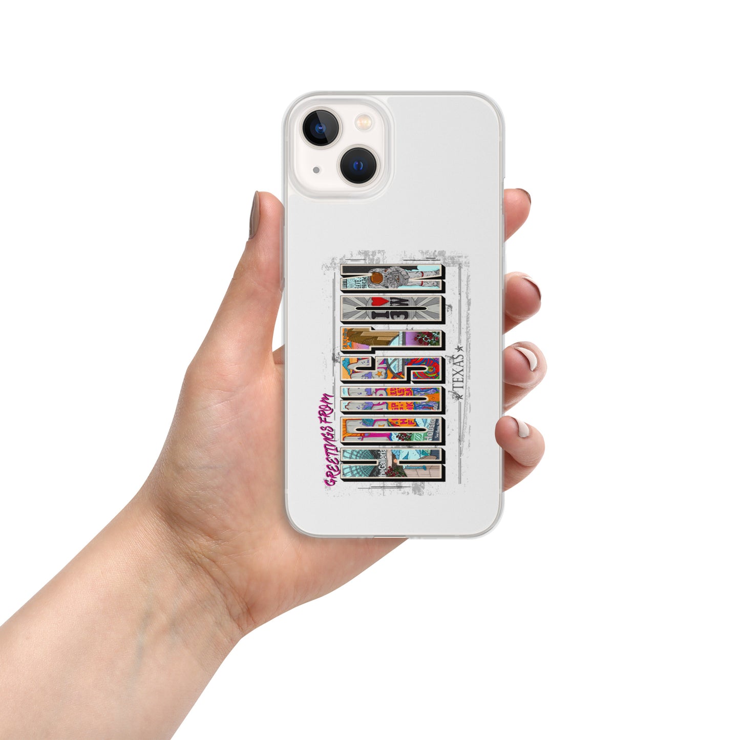 Houston Postcard Style iPhone Case (vertical)