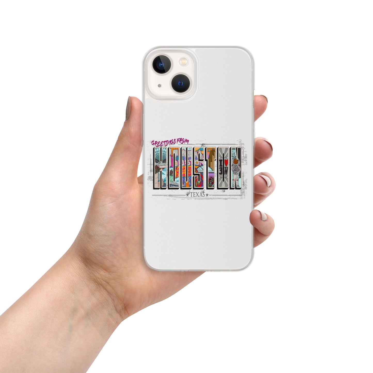 Houston Postcard Style iPhone Case (horizontal)