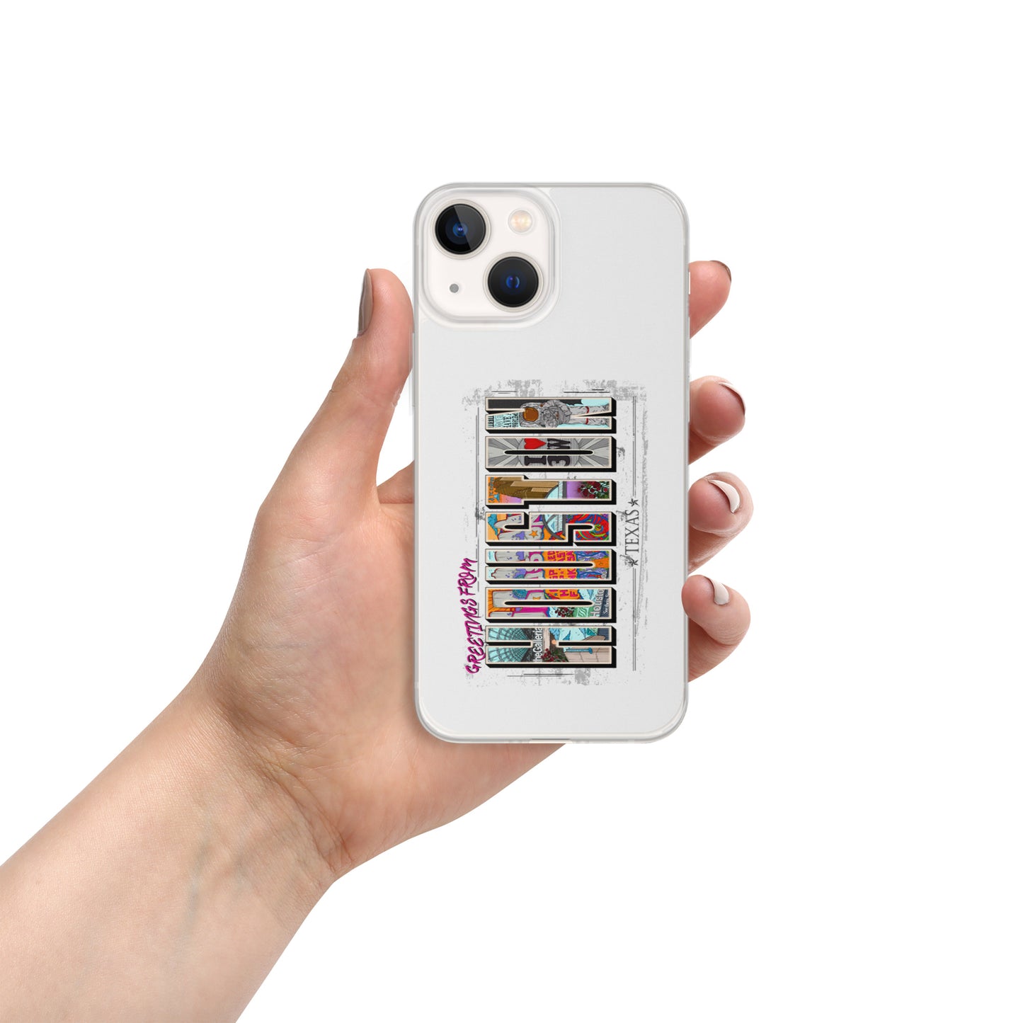 Houston Postcard Style iPhone Case (vertical)