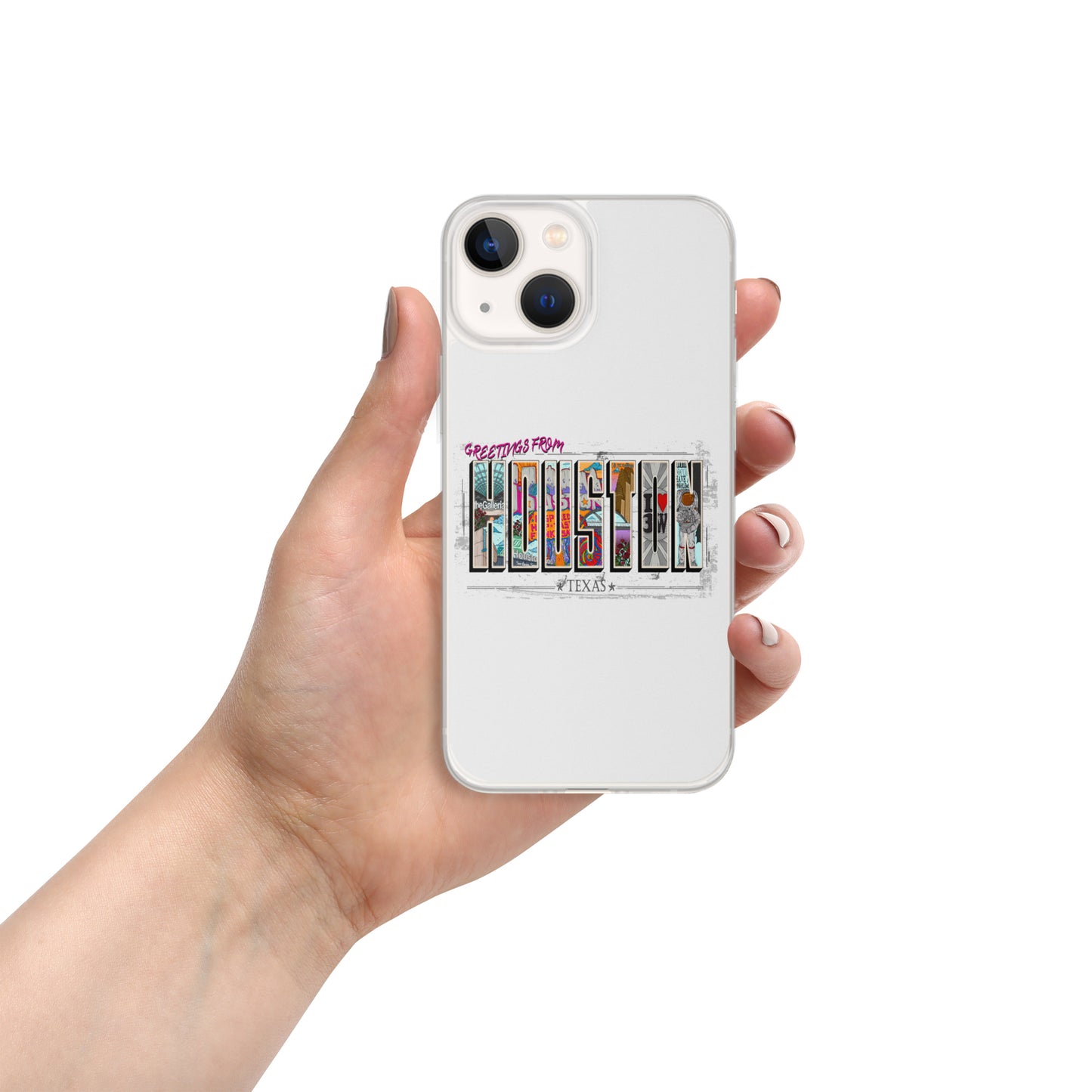 Houston Postcard Style iPhone Case (horizontal)
