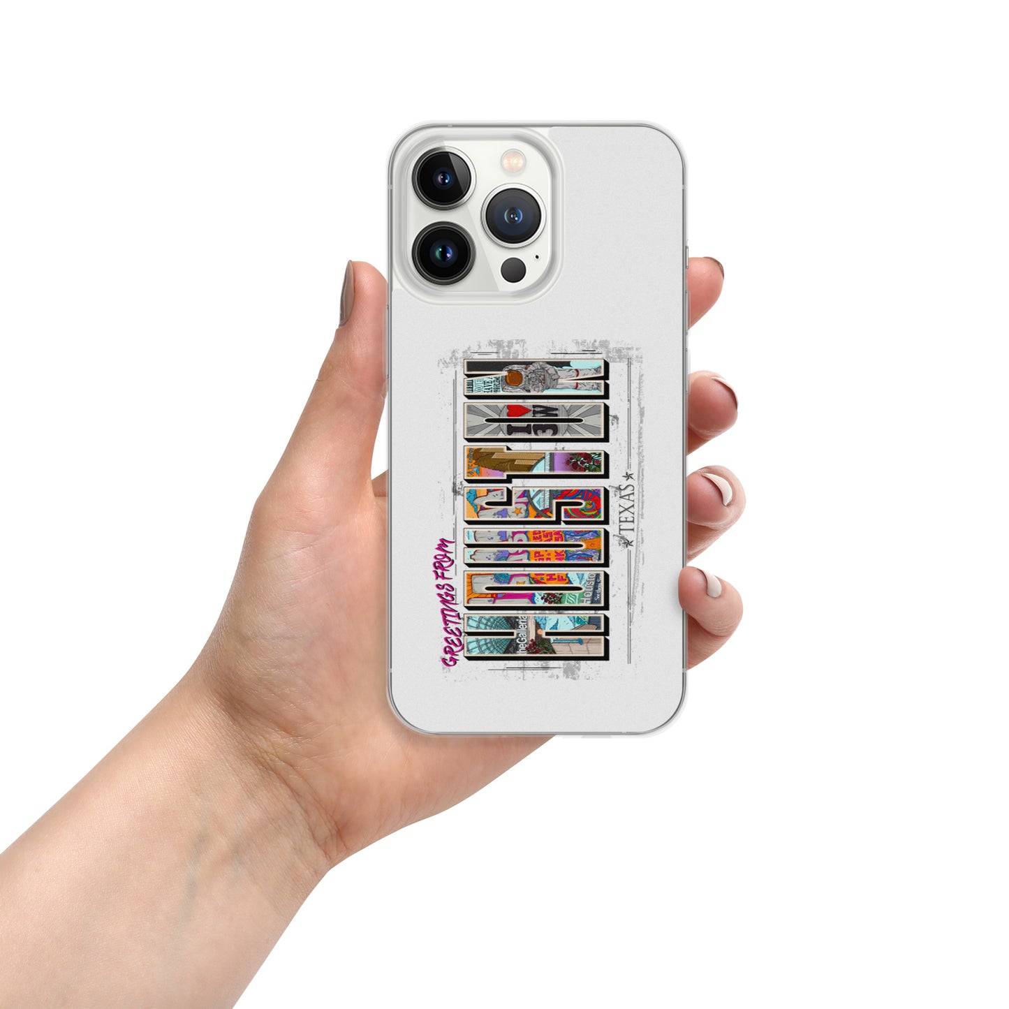 Houston Postcard Style iPhone Case (vertical)