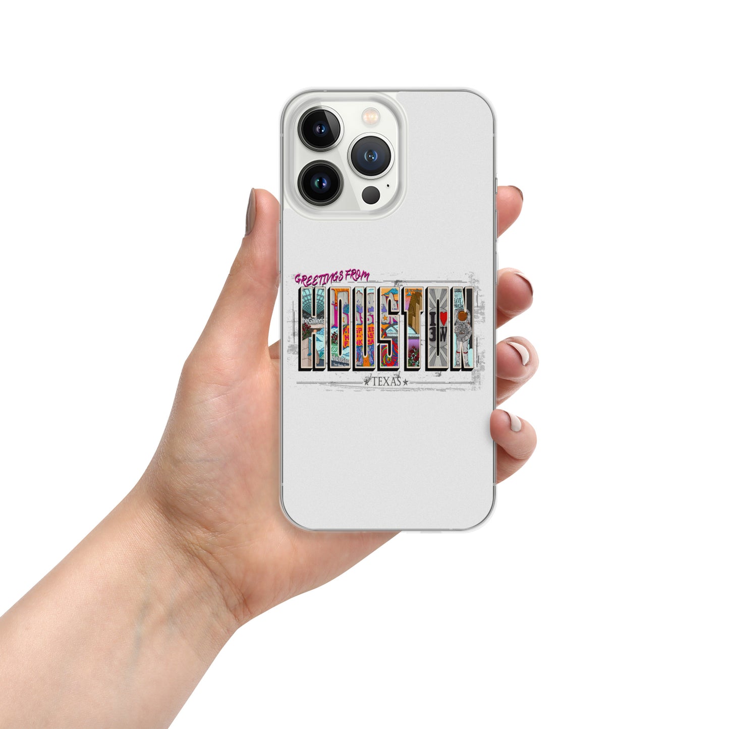 Houston Postcard Style iPhone Case (horizontal)