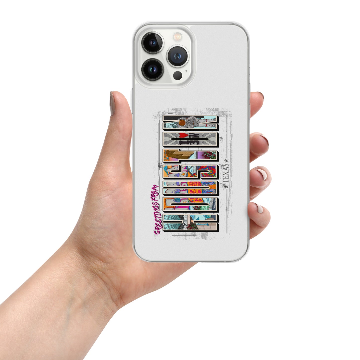 Houston Postcard Style iPhone Case (vertical)