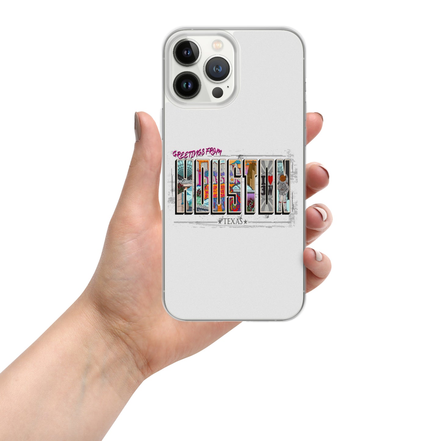 Houston Postcard Style iPhone Case (horizontal)