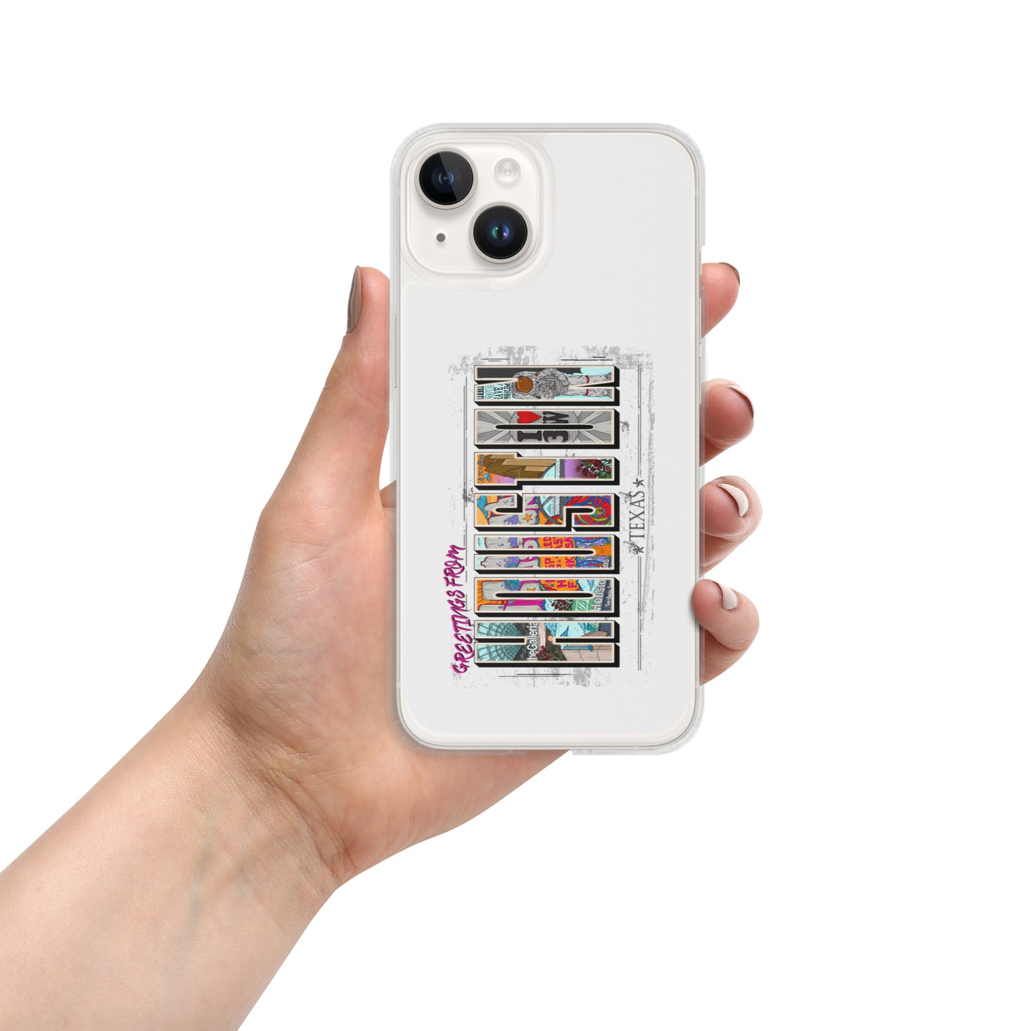 Houston Postcard Style iPhone Case (vertical)