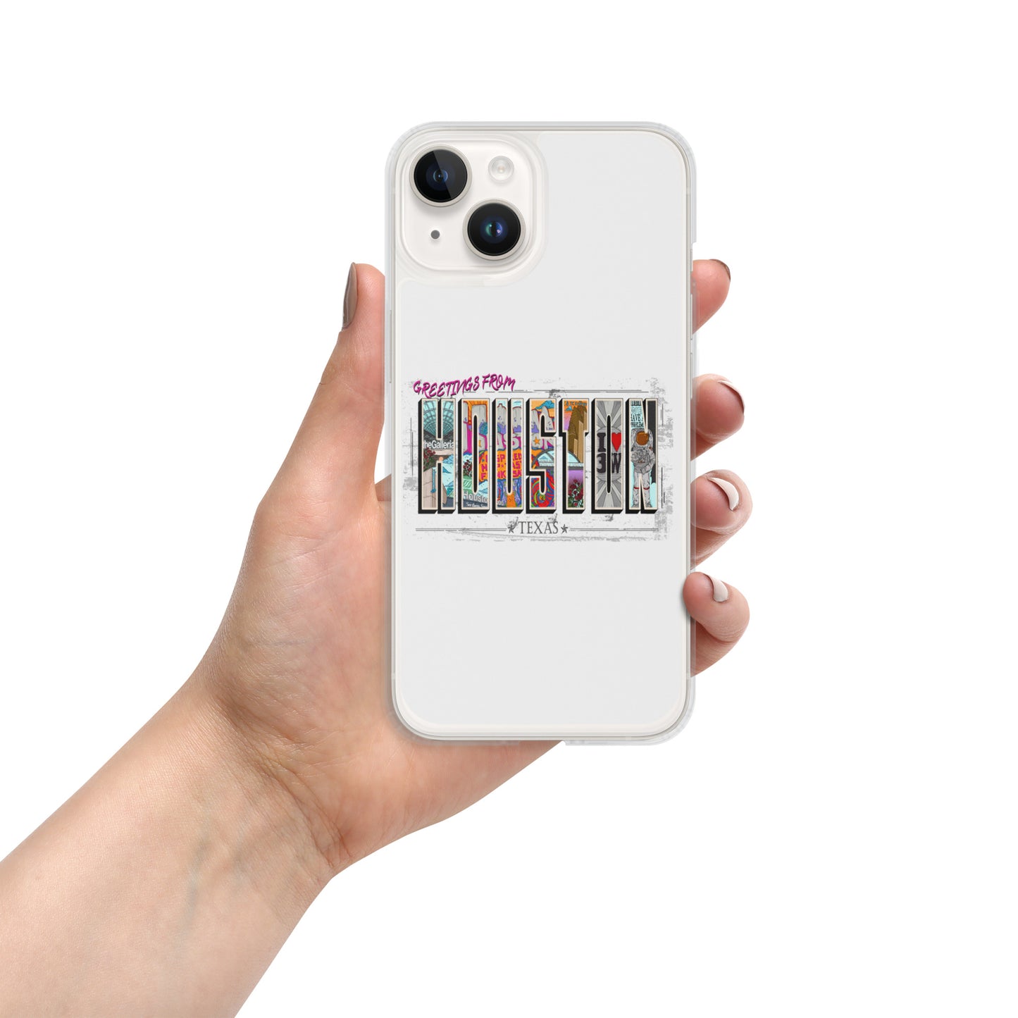 Houston Postcard Style iPhone Case (horizontal)
