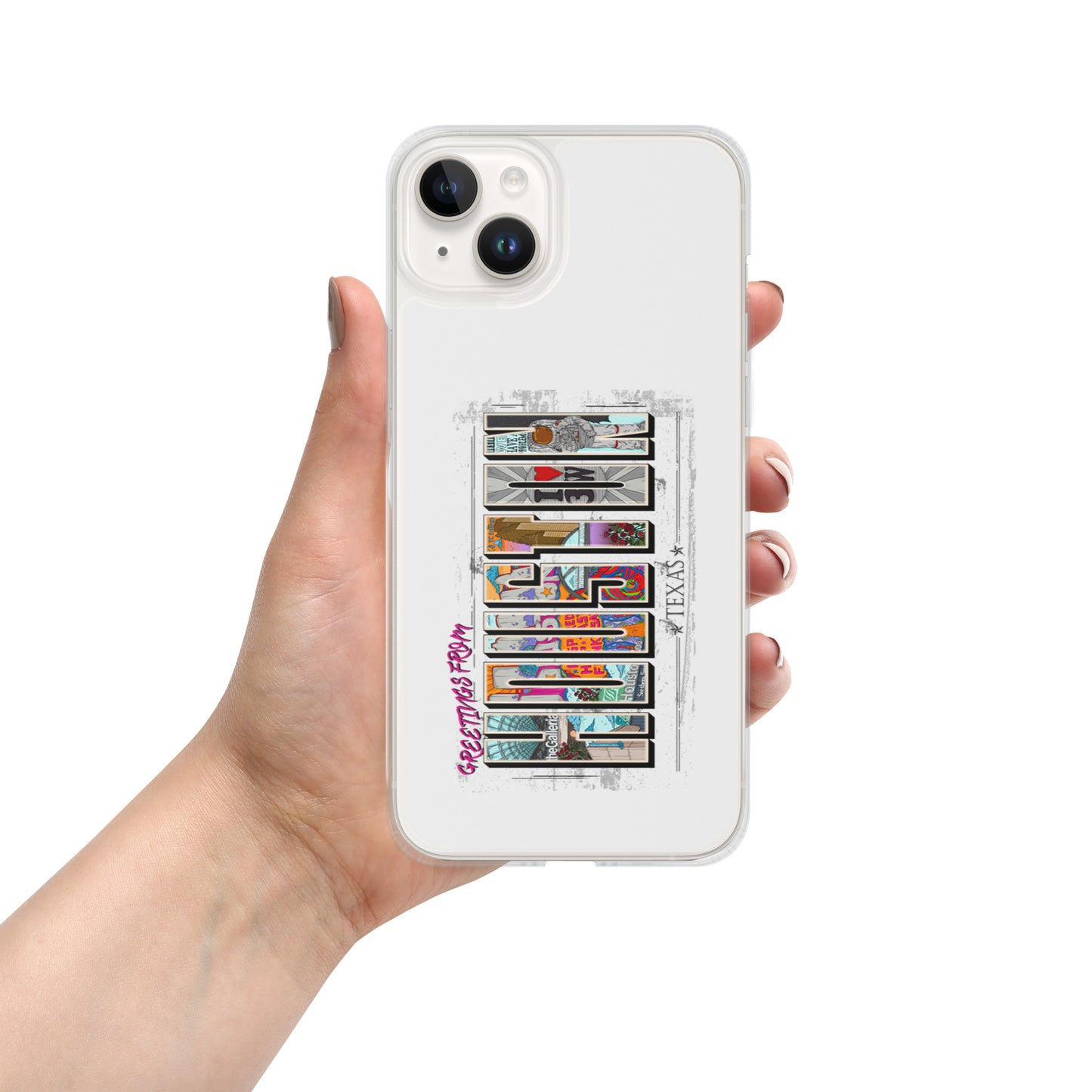 Houston Postcard Style iPhone Case (vertical)
