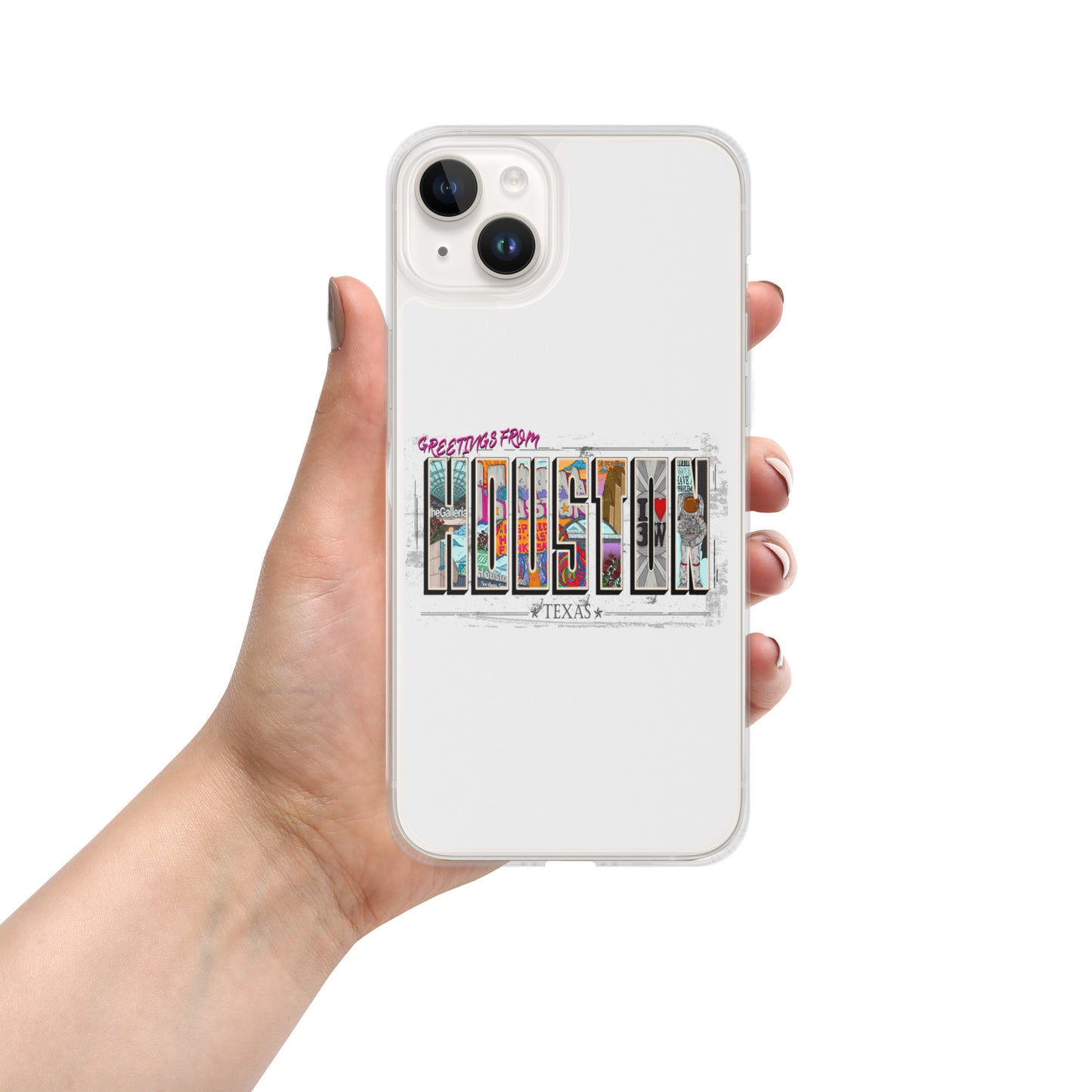 Houston Postcard Style iPhone Case (horizontal)