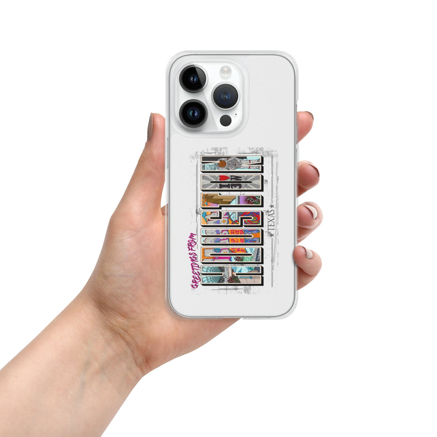 Houston Postcard Style iPhone Case (vertical)