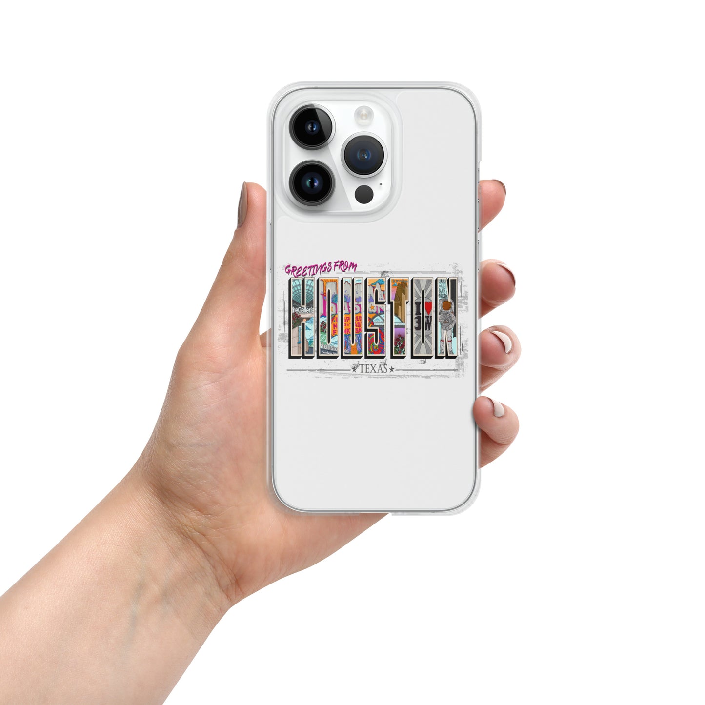 Houston Postcard Style iPhone Case (horizontal)