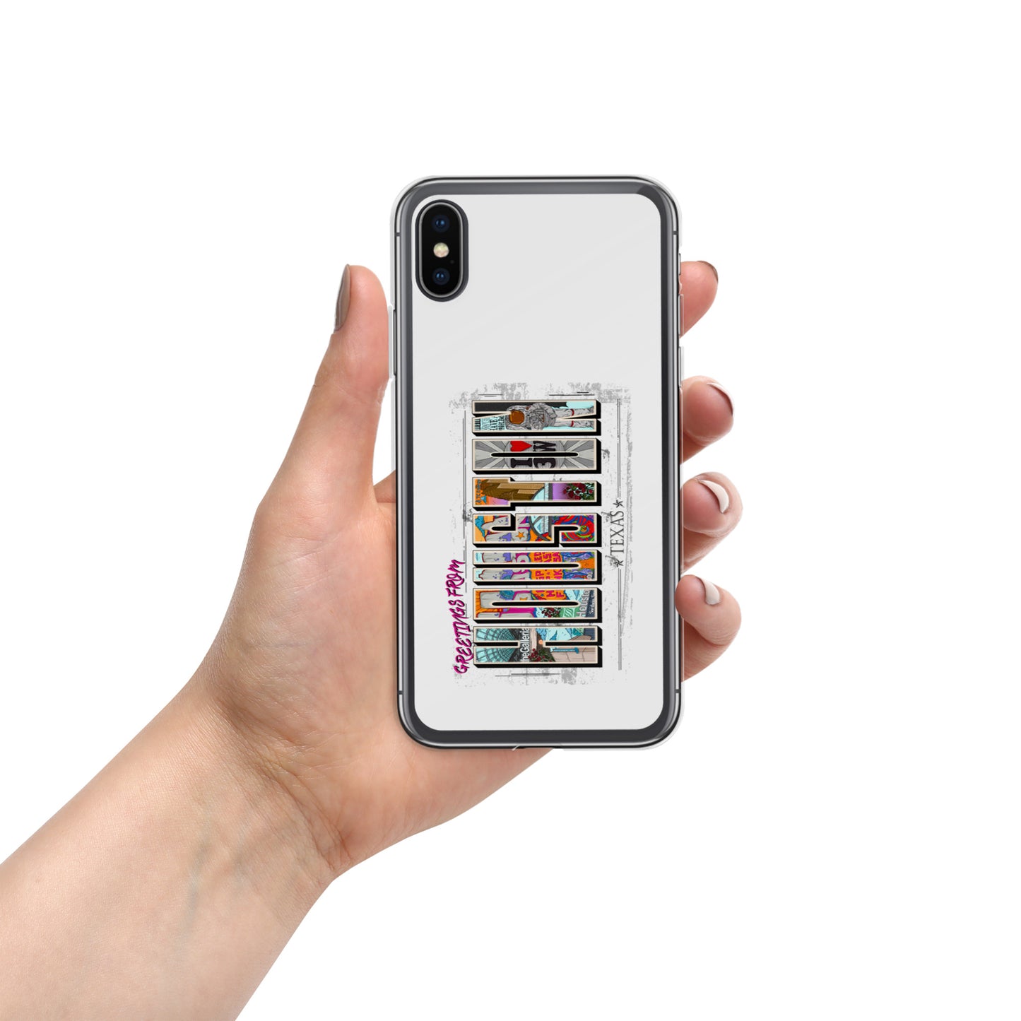 Houston Postcard Style iPhone Case (vertical)