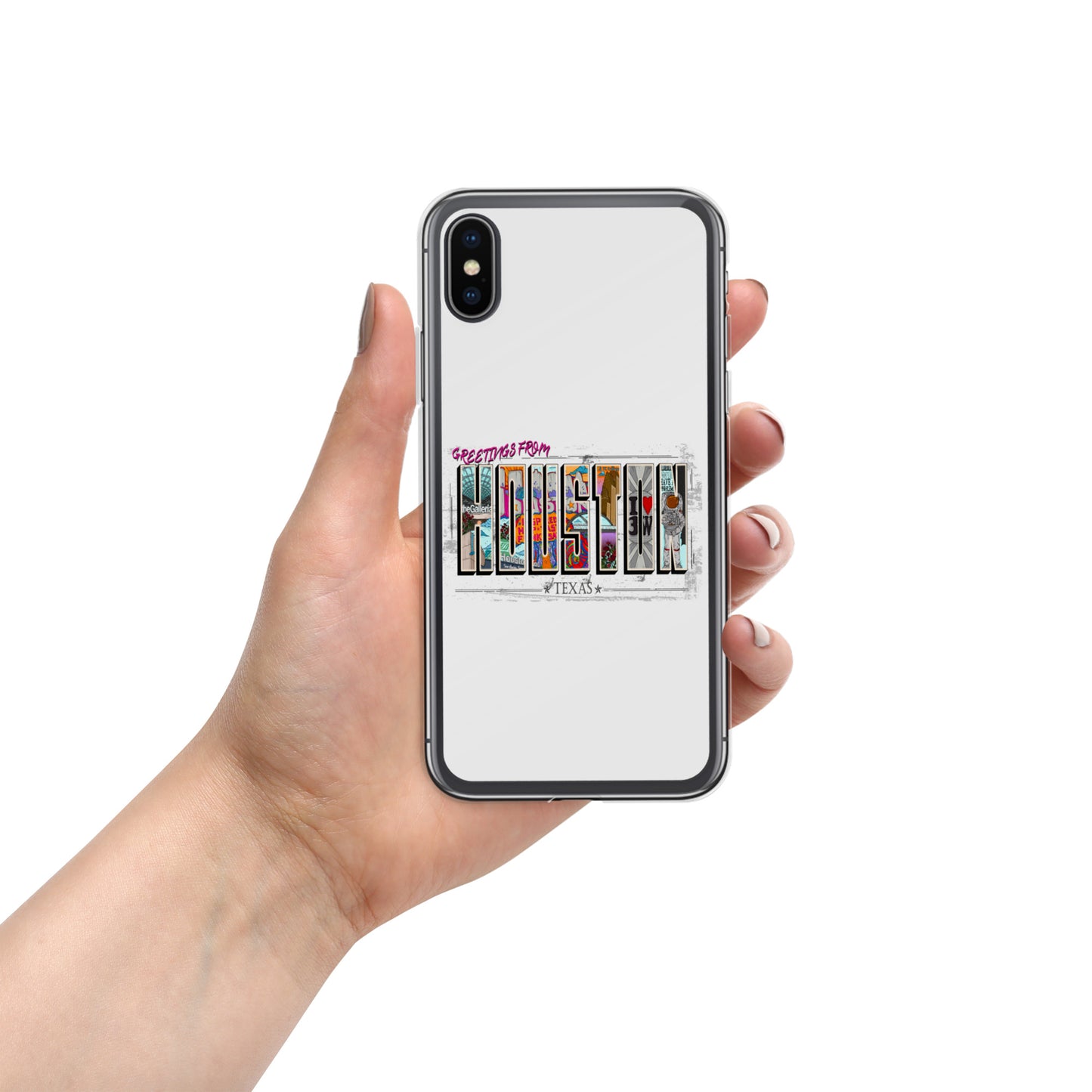 Houston Postcard Style iPhone Case (horizontal)