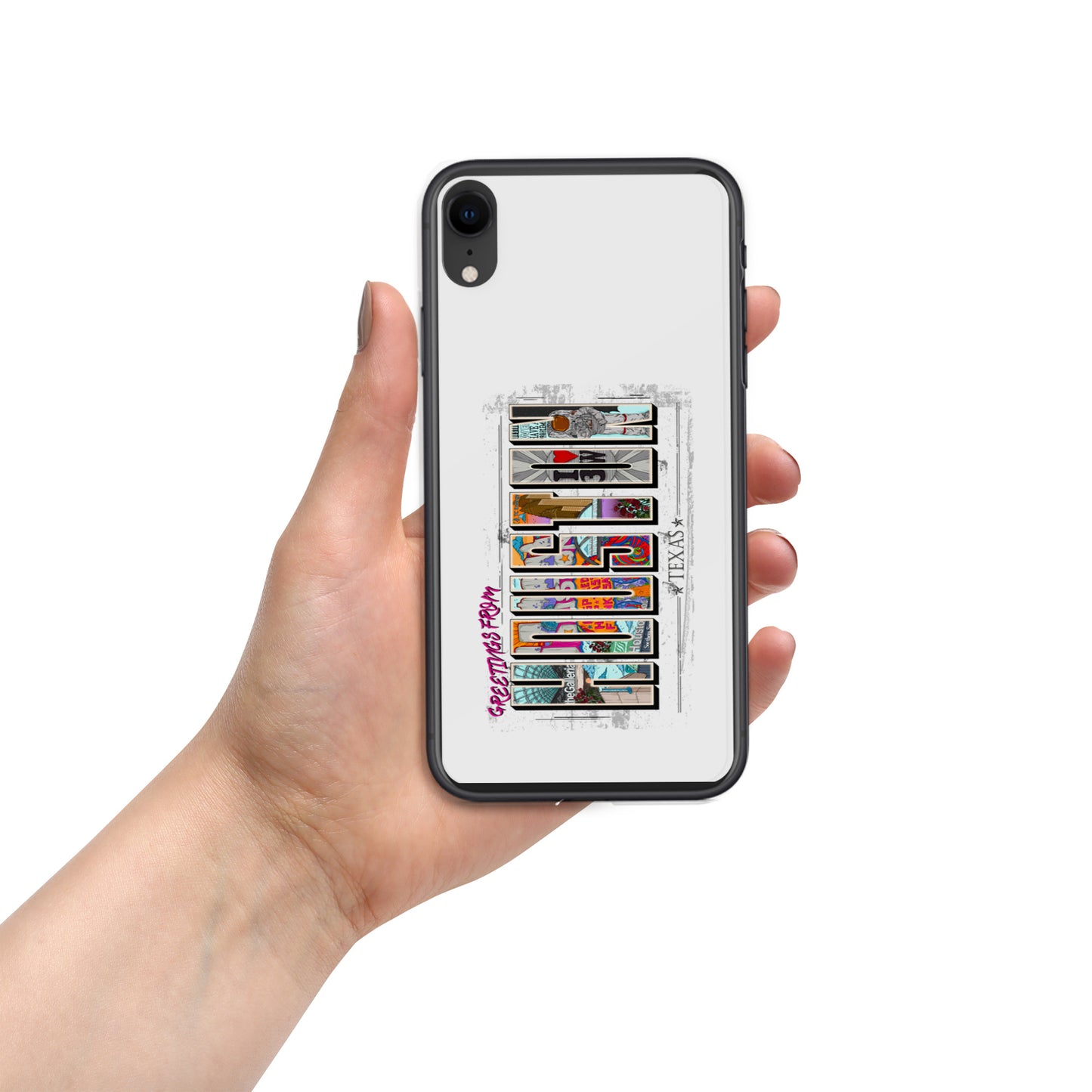 Houston Postcard Style iPhone Case (vertical)
