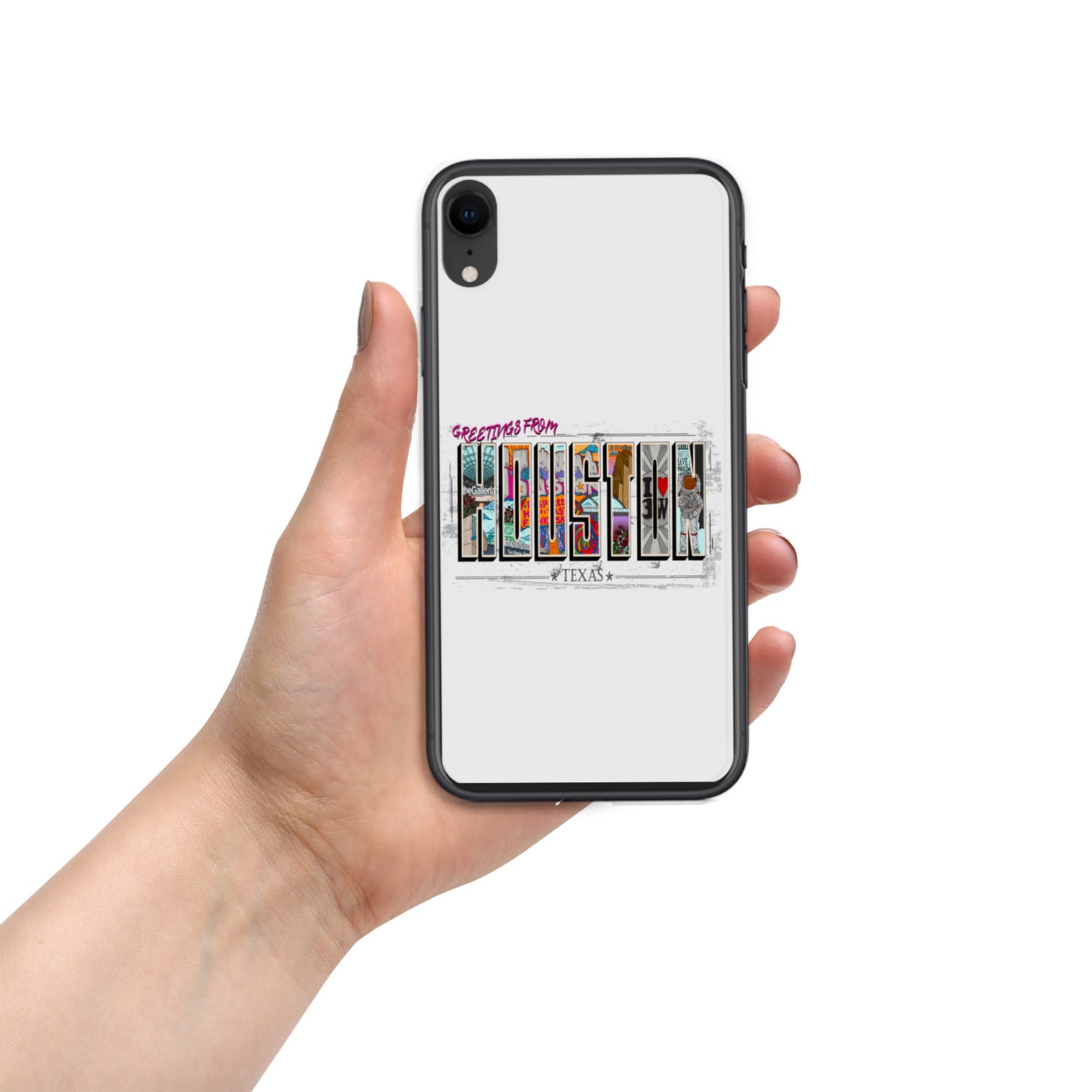 Houston Postcard Style iPhone Case (horizontal)