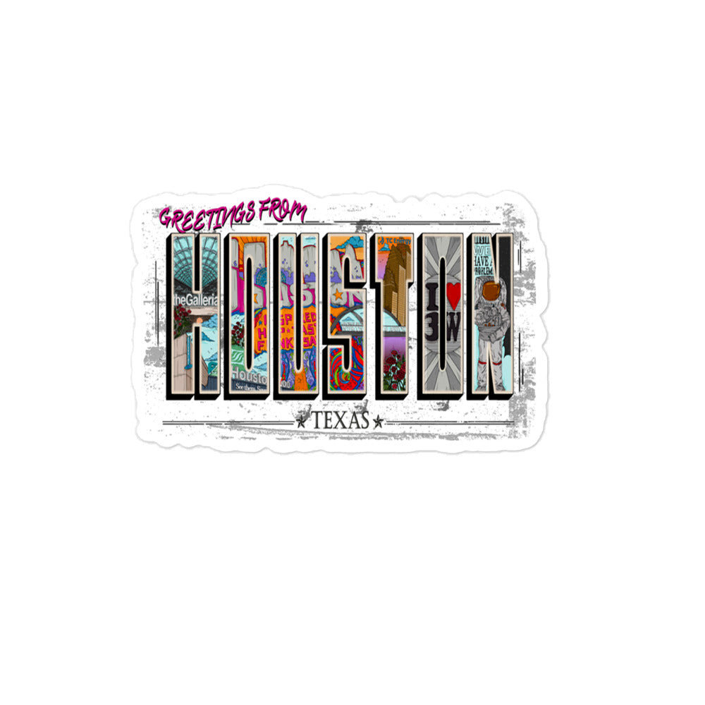 Houston Post Card Style stickers