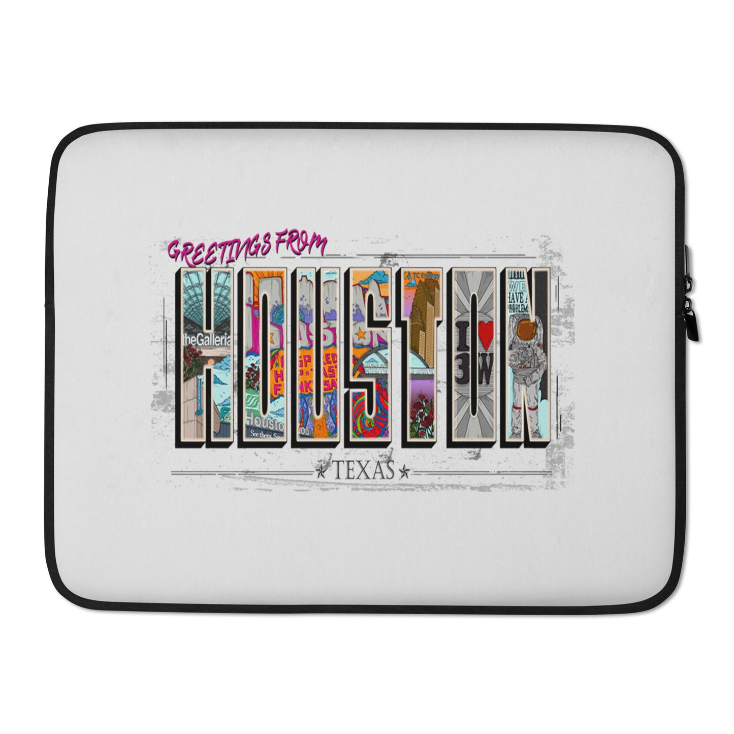 Houston post Card Style Laptop Sleeve