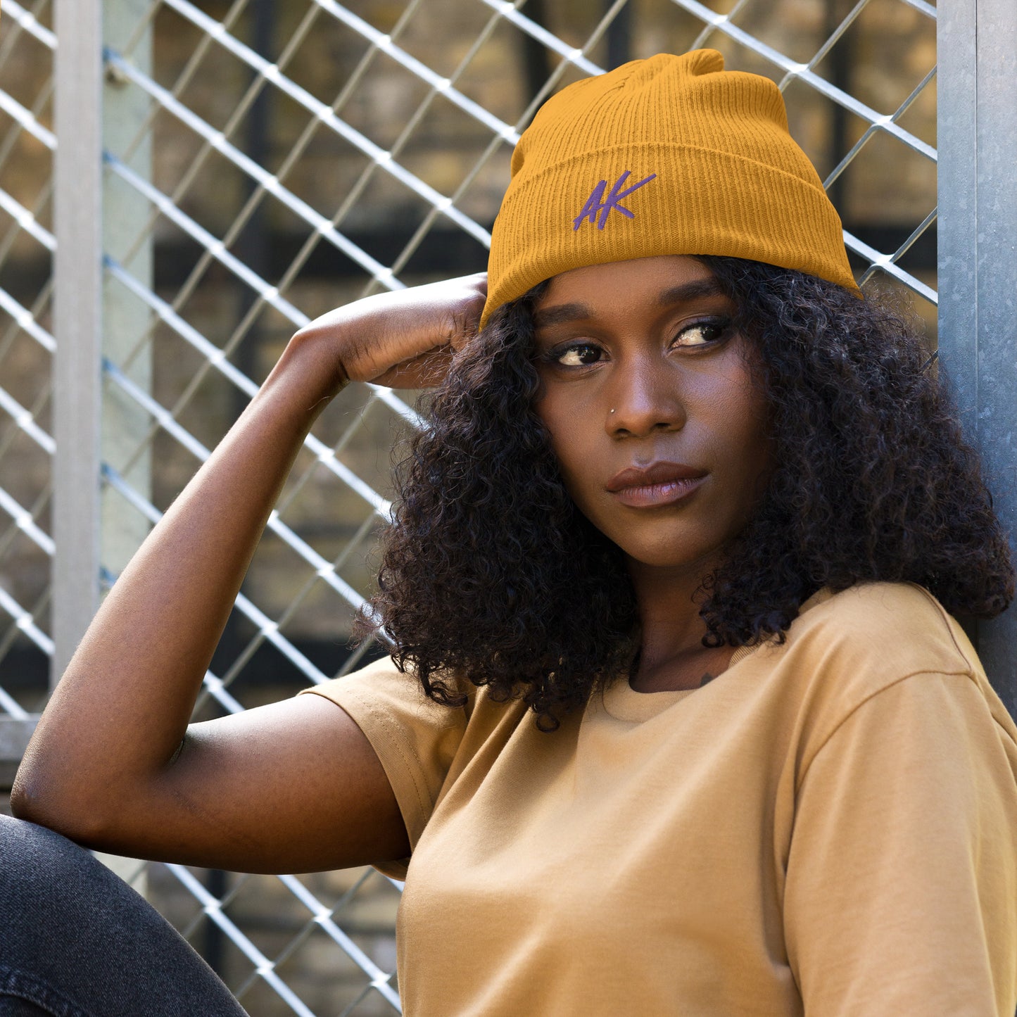 AK ribbed beanie (purple)