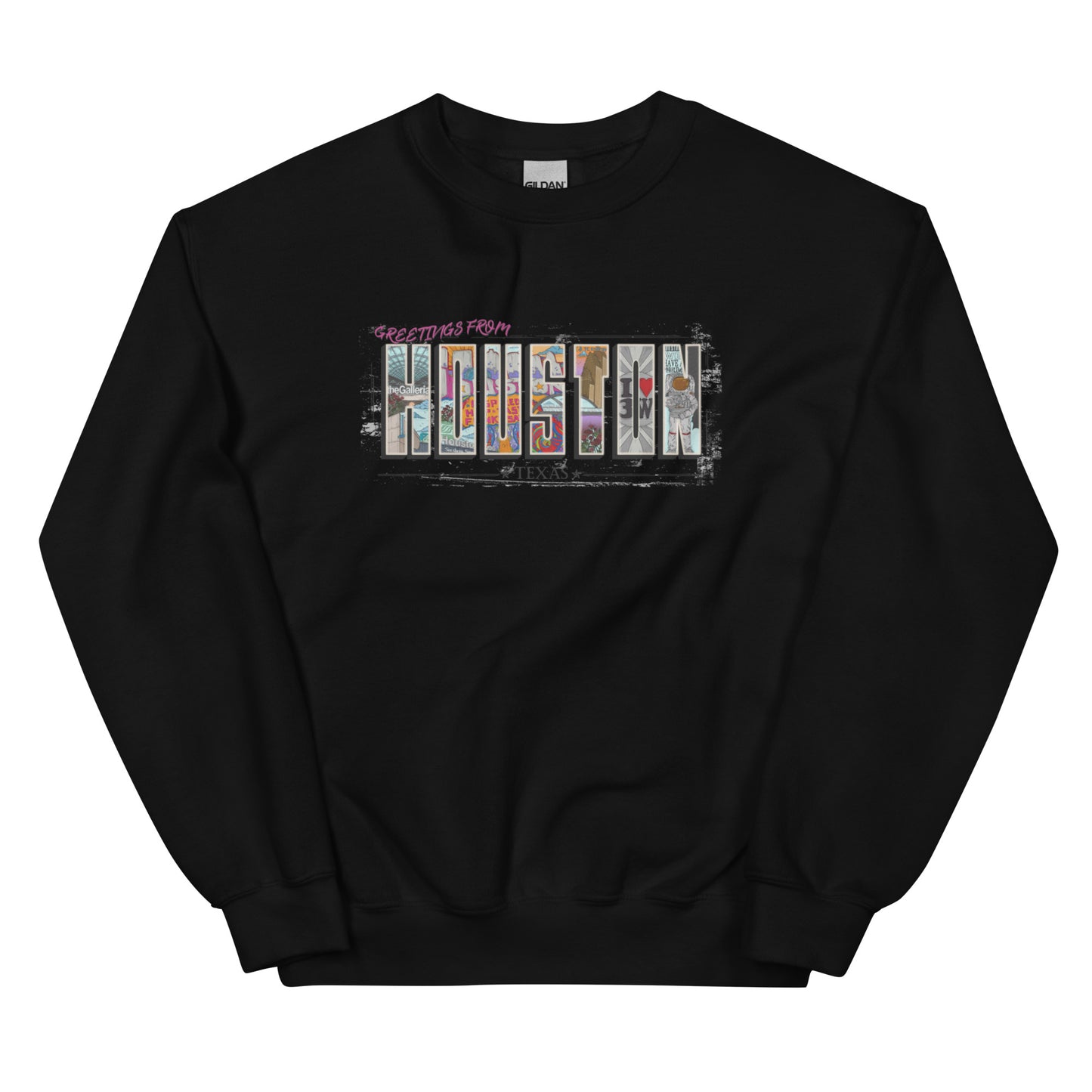 Houston Post Card Style Crewneck (unisex)