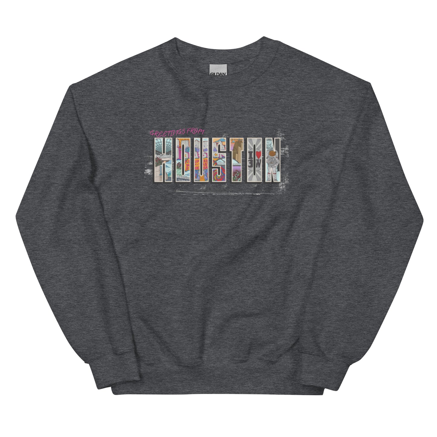 Houston Post Card Style Crewneck (unisex)
