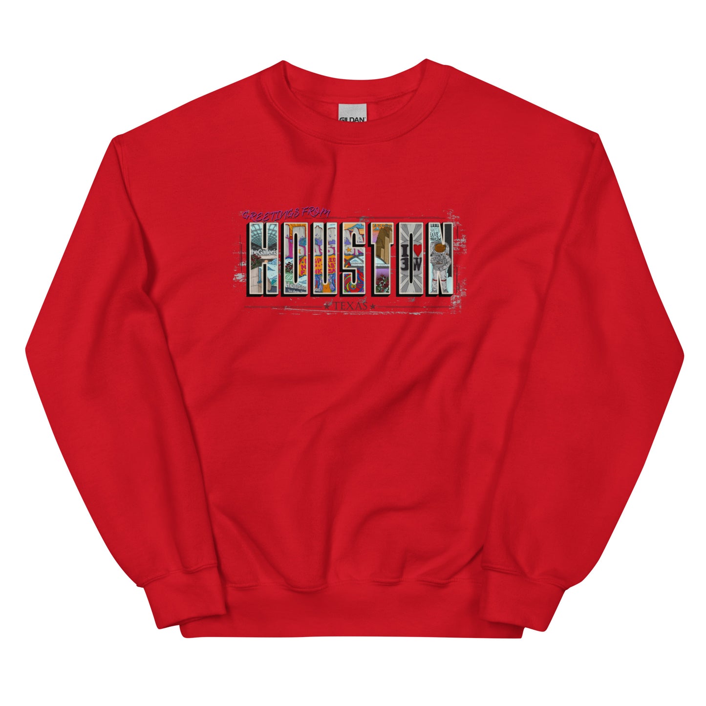 Houston Post Card Style Crewneck (unisex)