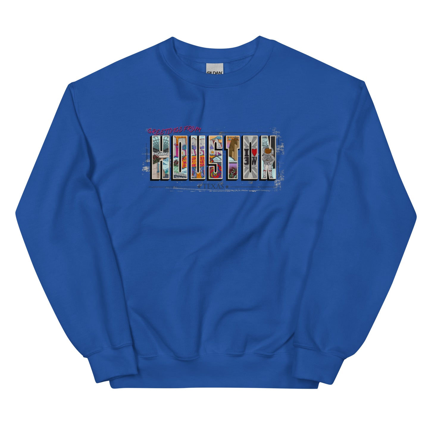 Houston Post Card Style Crewneck (unisex)