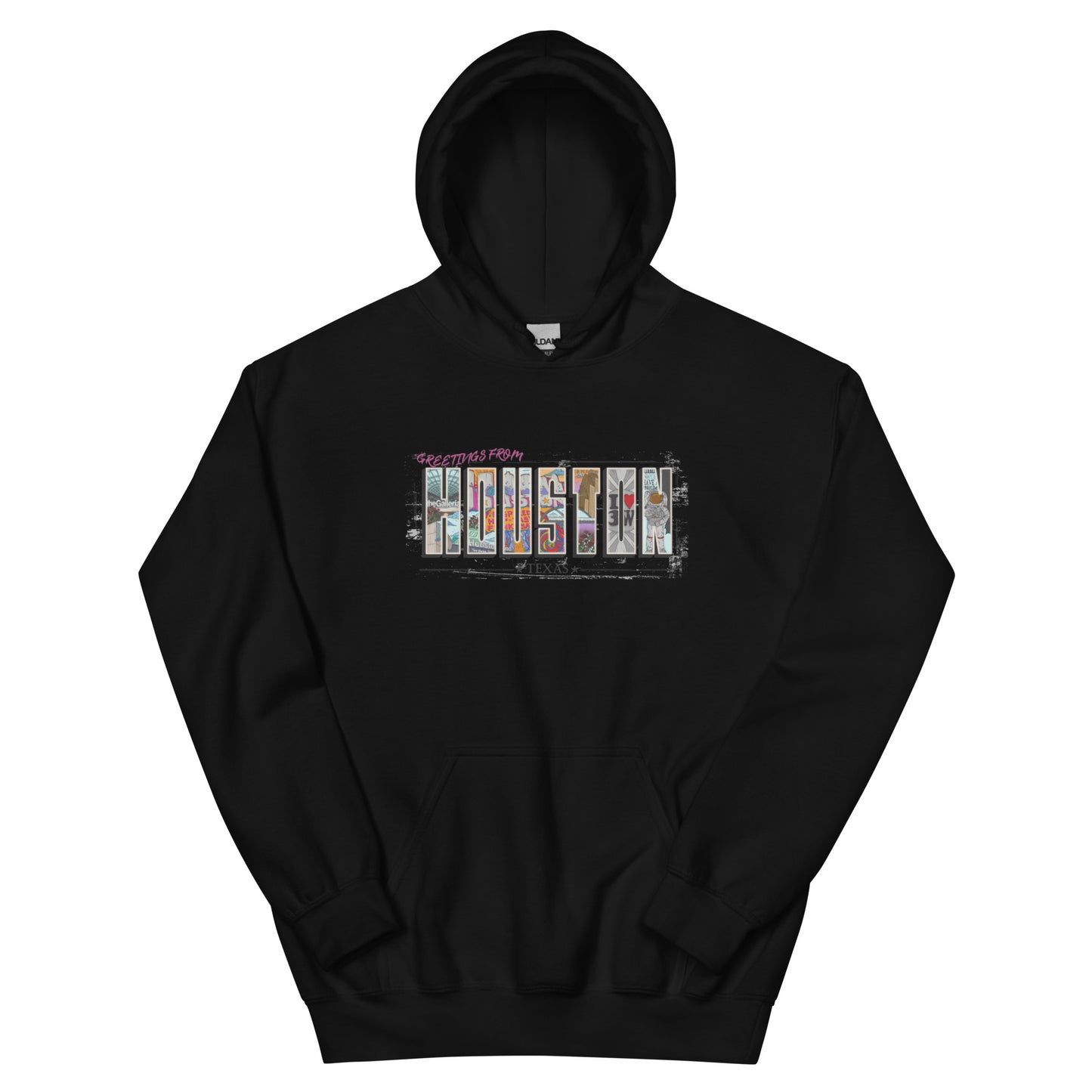 Houston Post Card Style Hoodie (unisex)
