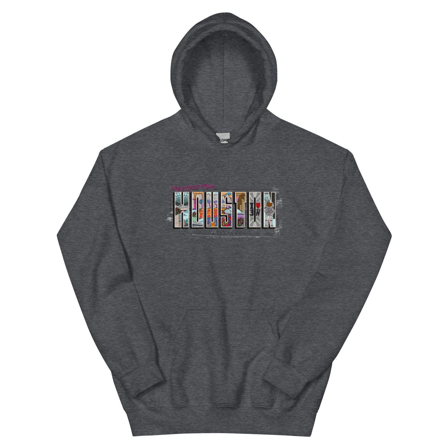 Houston Post Card Style Hoodie (unisex)