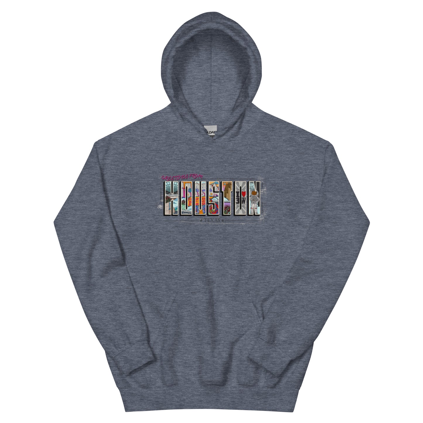 Houston Post Card Style Hoodie (unisex)