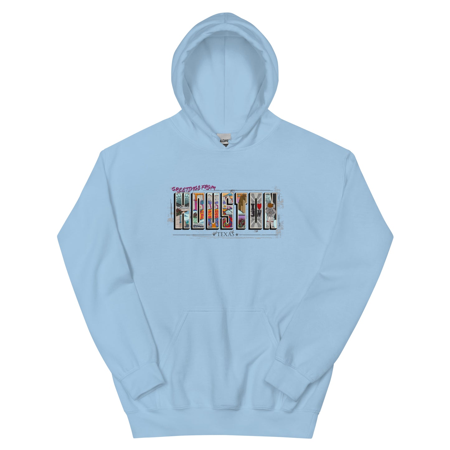 Houston Post Card Style Hoodie (unisex)
