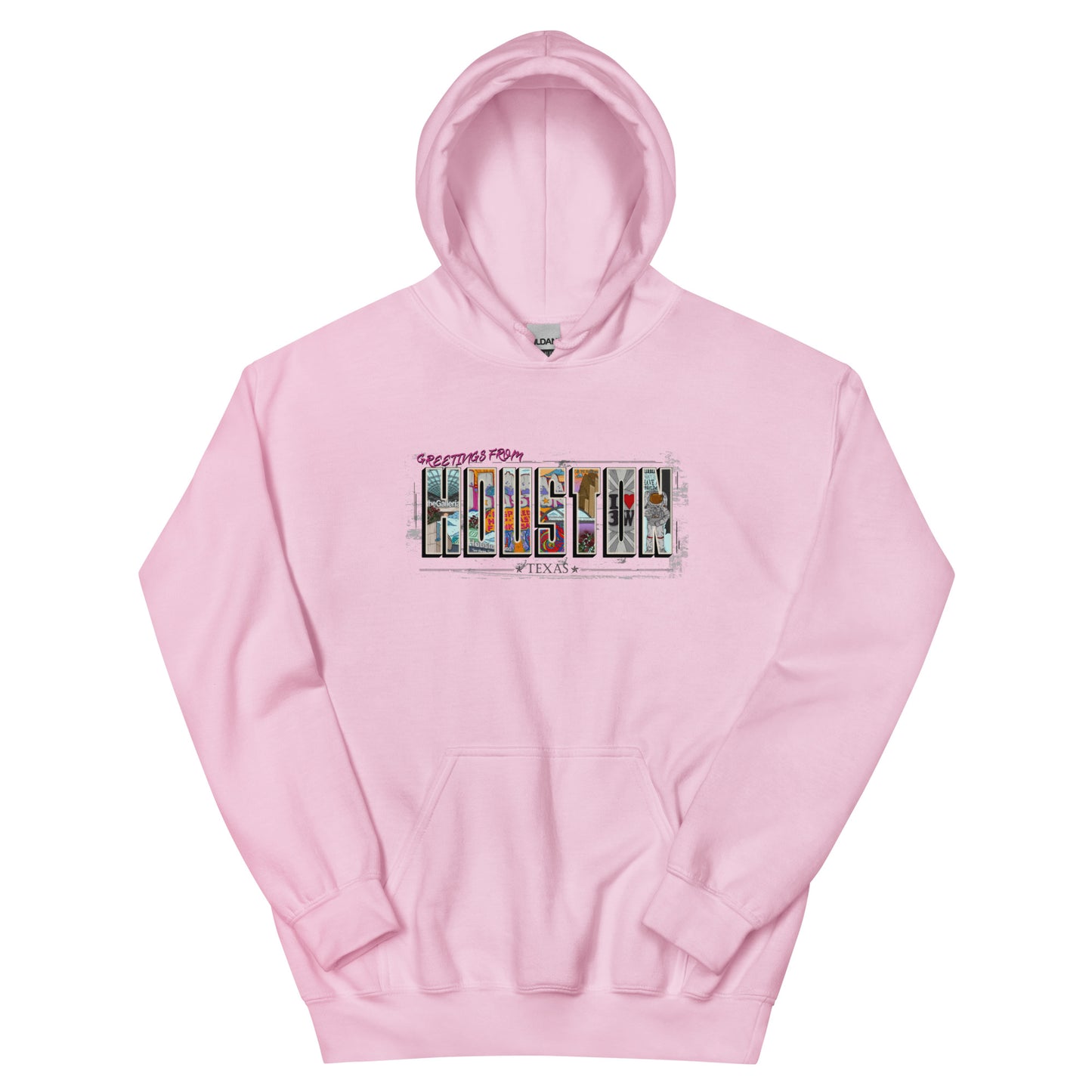 Houston Post Card Style Hoodie (unisex)