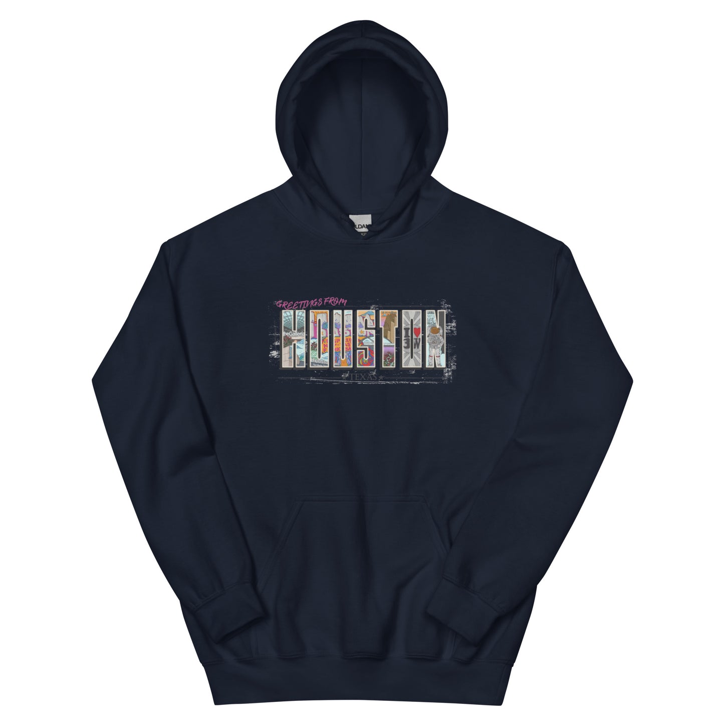 Houston Post Card Style Hoodie (unisex)
