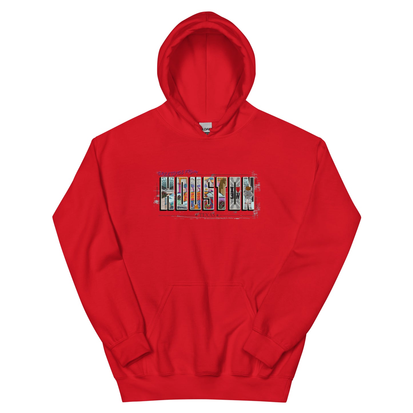 Houston Post Card Style Hoodie (unisex)