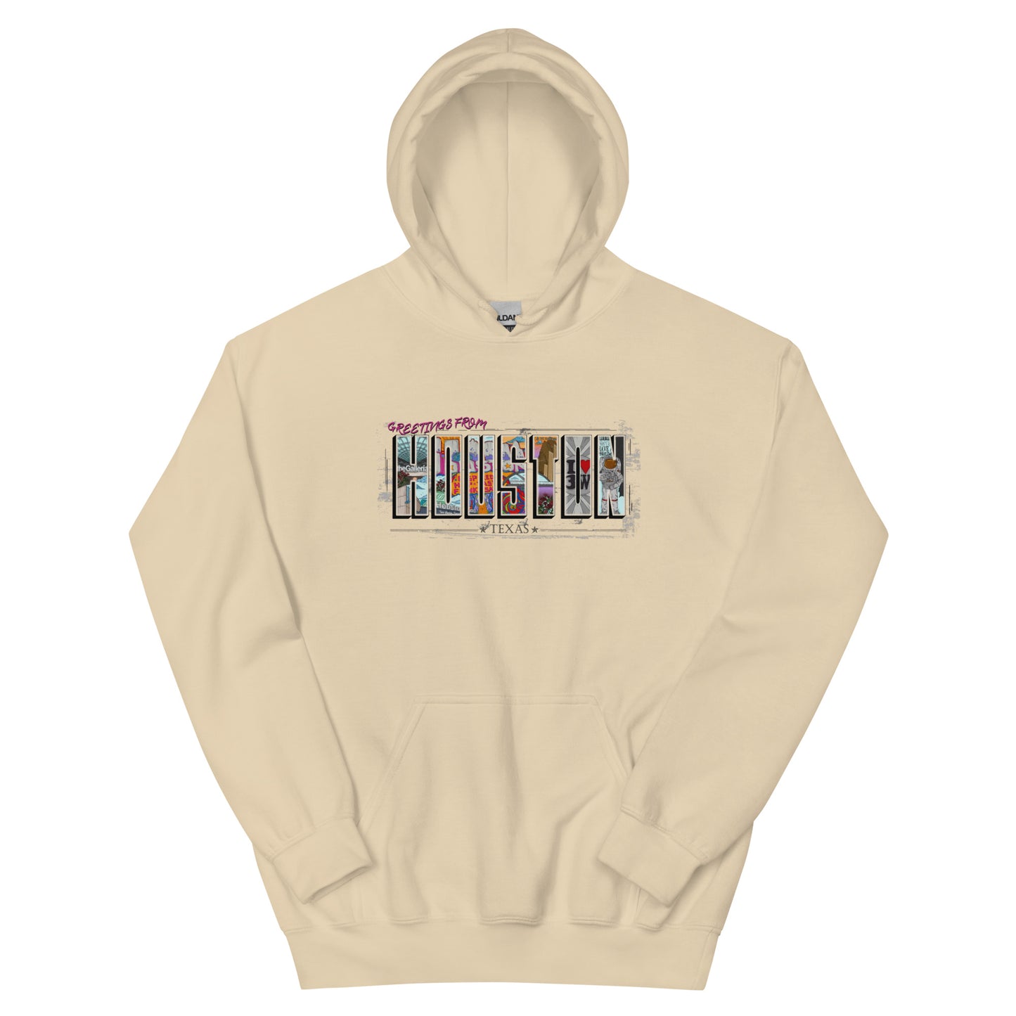 Houston Post Card Style Hoodie (unisex)