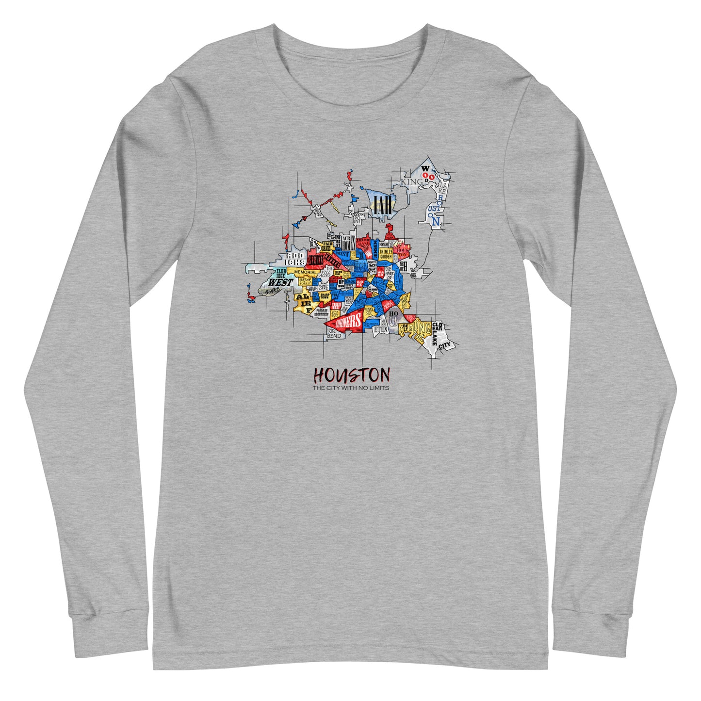 Houston Map Long Sleeve tee (unisex)