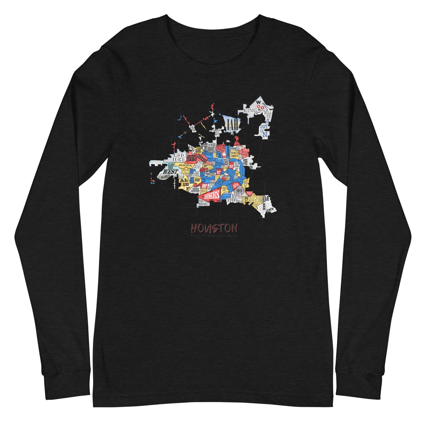 Houston Map Long Sleeve tee (unisex)