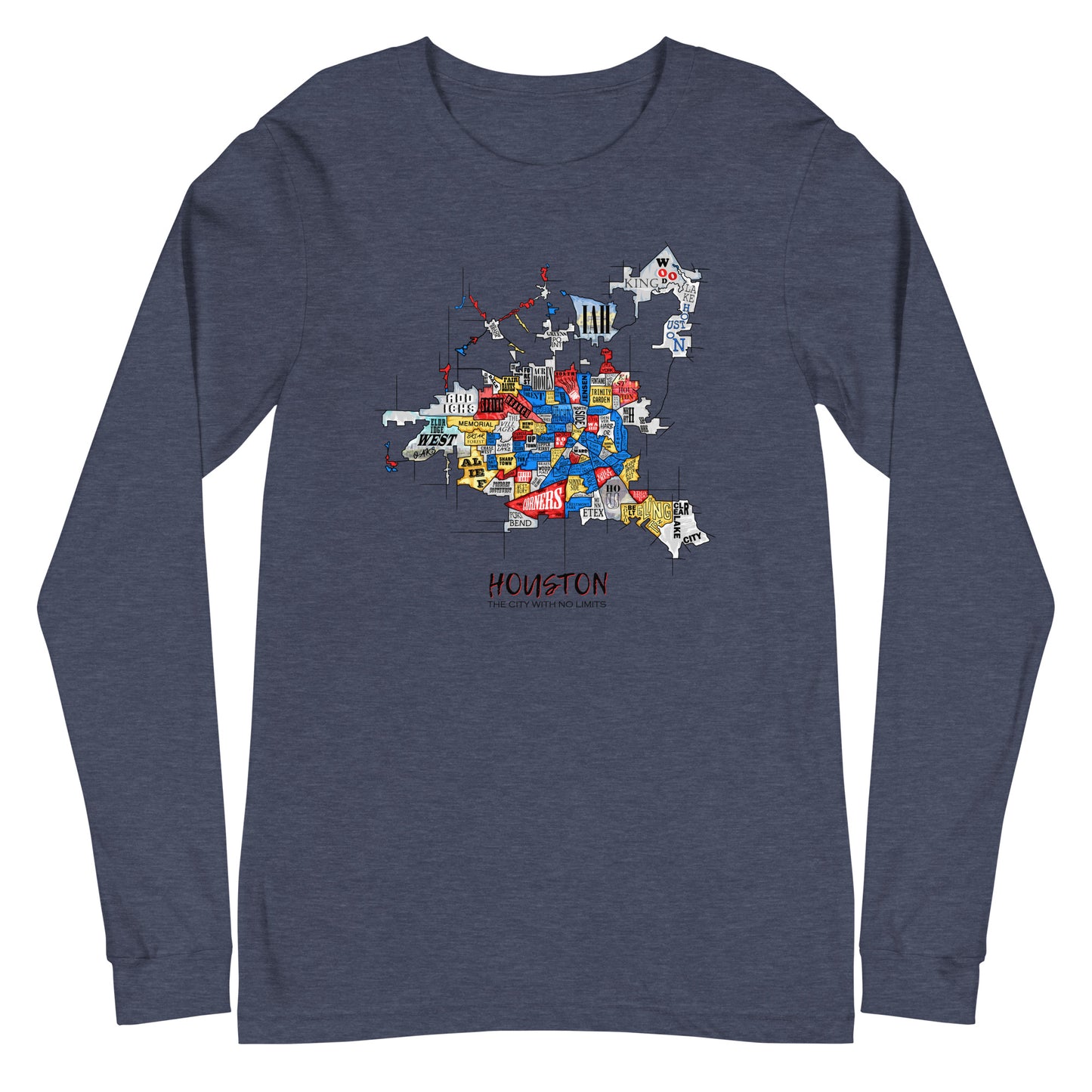 Houston Map Long Sleeve tee (unisex)
