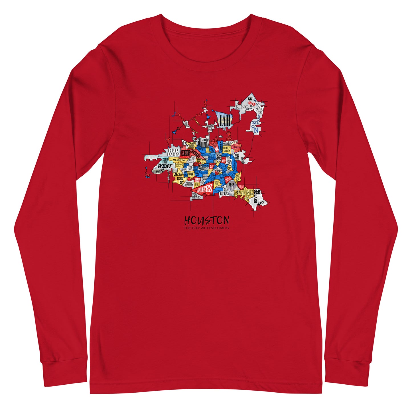 Houston Map Long Sleeve tee (unisex)